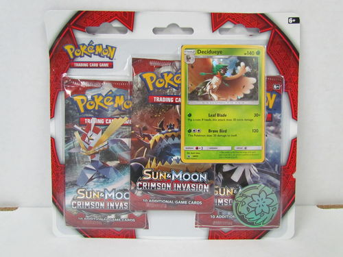 Pokemon Sun & Moon Crimson Invasion 3-Pack Blister DECIDUEYE