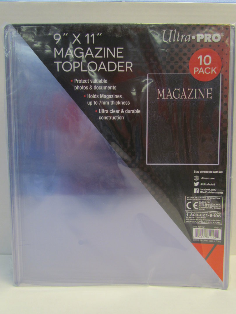 Ultra Pro 9 X 11 La Revista Top cargadoras cuenta 10 Paquete # 81192