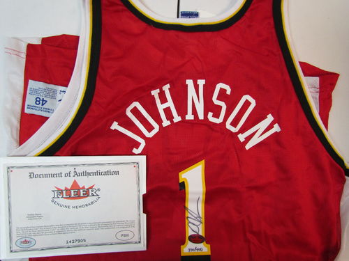 2000-01 Fleer Legacy Basketball Autographed Replica Away Jersey DERMARR JOHNSON #370/400