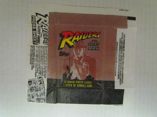 Topps Indiana Jones Raiders of the Lost Ark Trading Cards Wrapper (Press Sheet)