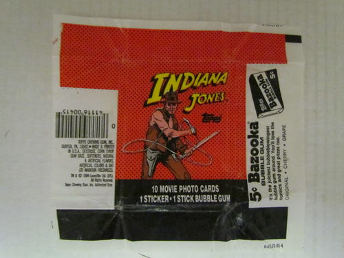 Topps Indiana Jones and the Temple of Doom Trading Cards Wrapper (Bazooka)