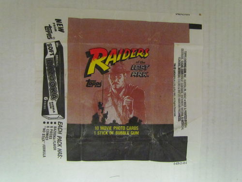 Topps Indiana Jones Raiders of the Lost Ark Trading Cards Wrapper (Bazooka)