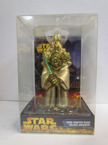 Star Wars Hand-Crafted Glass Holiday Ornament YODA