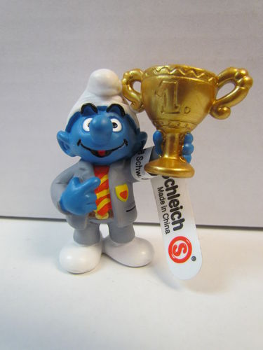 Schleich Soccer SMURF Mini PVC Figure (Trophy)
