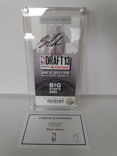 2013 NBA Autographed Draft Ticket STEVEN ADAMS