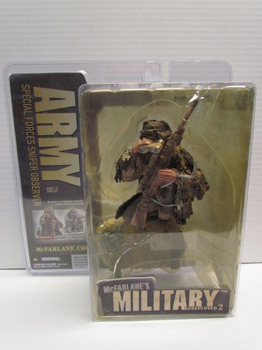 McFarlane Military Redeployed 2 Figure SPECIAL FORCES SNIPER OBSERVER (package yellowed)