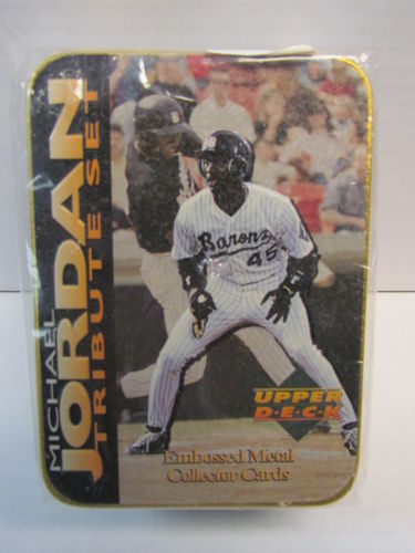 1995 Upper Deck Michael Jordan Tribute Embossed Metal Collector Cards Baseball Set Tin