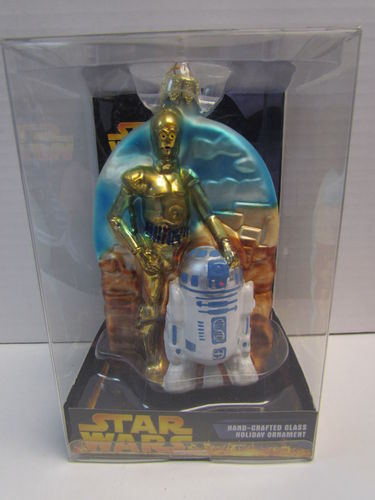 Star Wars Hand-Crafted Glass Holiday Ornament R2D2 AND C3PO