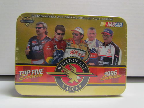 1996 Metallic Impressions Winston Cup Top Five Drivers Metal Card Set