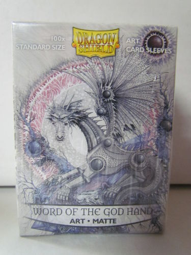 Dragon Shield Card Sleeves 100 count box WORD OF THE GOD HAND Art AT-12039
