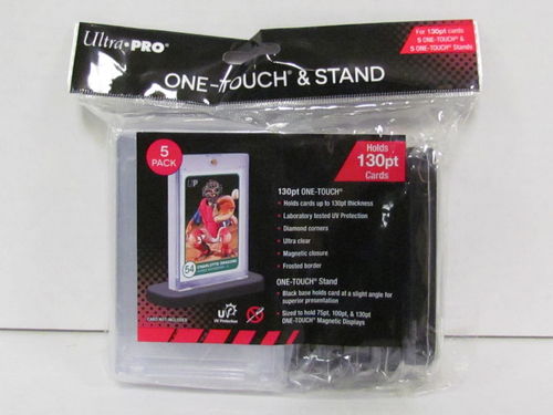 Ultra-Pro UV One-Touch Magnetic Card Holder (130 Point) 5 Pack with Stands #15771